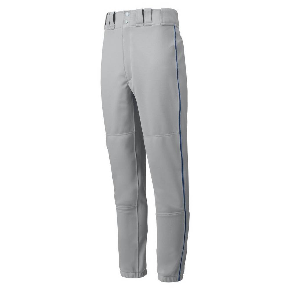 Mens Mizuno Premier Piped Baseball Pants Grey/Navy Philippines (FCMVDA630)